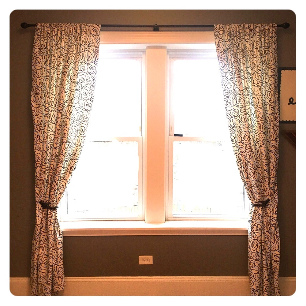 Crate&Barrel Zoey curtain panels & tiebacks